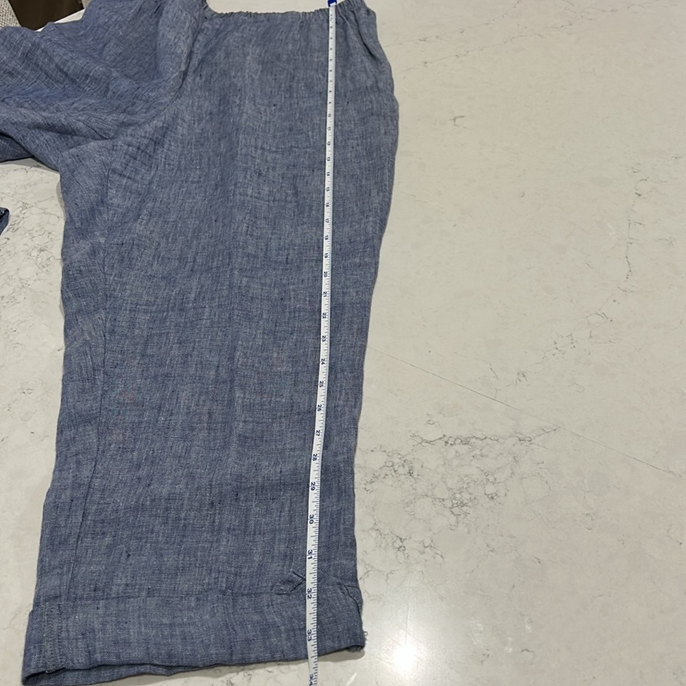 Flax blue light linen cropped pants size medium - Picture 7 of 10